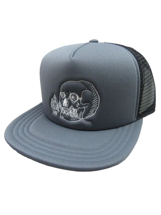 Vans Other - Vans Off The Wall Black Grey Skull Trucker Hat Snapback OS NEW